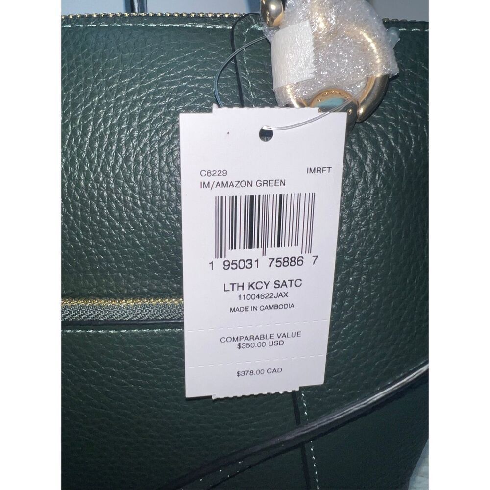 🔥🎁NWT! Coach KACEY Satchel Leather Handbag Green C6229 Msrp:$350.00 - Picture 6 of 6